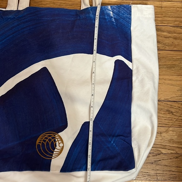 Augustinus Bader x Tiffany Bouelle EUC tote canvas shoulder bag blue white - Picture 9 of 10